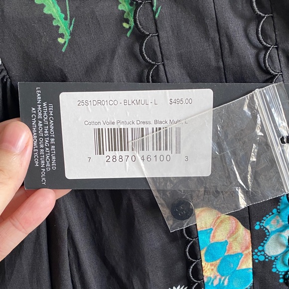 Cynthia Rowley Black Dress with Floral Design - Picture 2 of 14